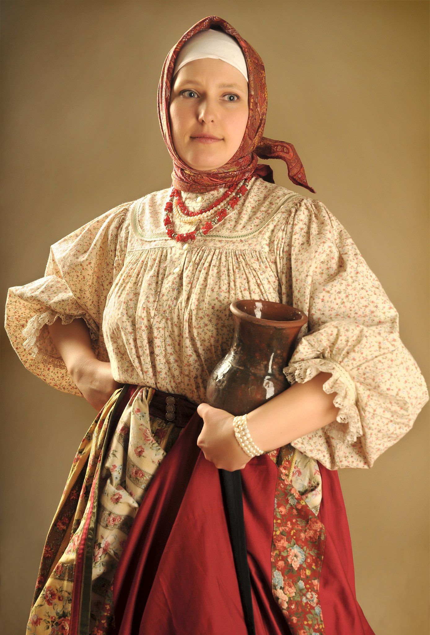 Girls in Slavic costumes in La Paz